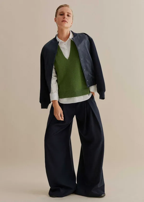 ME+EM Merino Cashmere Relaxed V Neck Vest | Women Vests