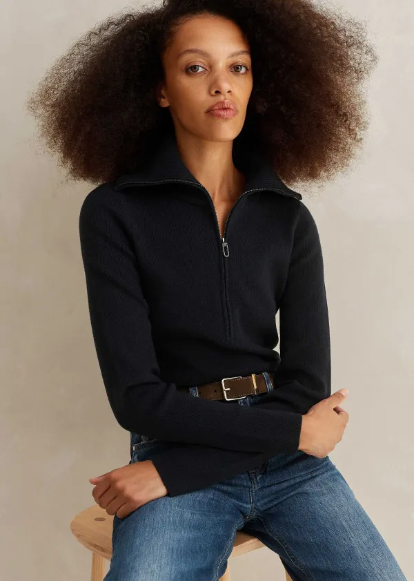 merino_stretch_half_zip_jumper_4.webp ME+EM Merino Stretch Half Zip Jumper | Women Jumpers