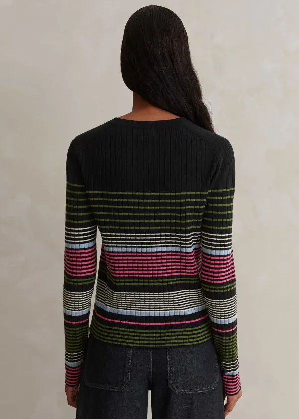merino_stretch_slim_rib_stripe_jumper_3.webp ME+EM Merino Stretch Slim Rib Stripe Jumper | Women Jumpers