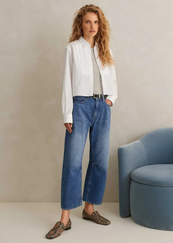 ME+EM Modern Snake-Embossed Loafer | Women Flat Shoes