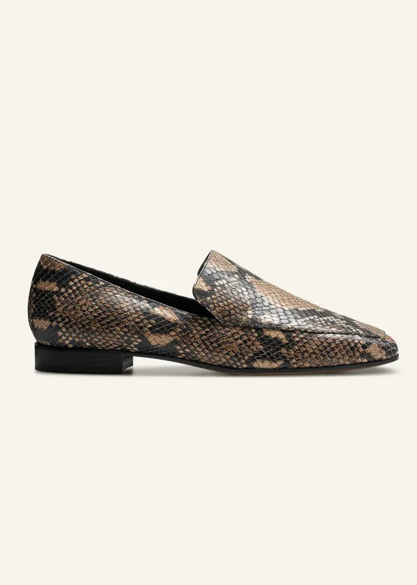 ME+EM Modern Snake-Embossed Loafer | Women Flat Shoes