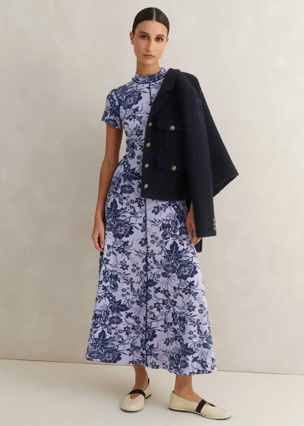 ME+EM Mystic Floral Print Cap Sleeve Maxi Dress | Women Maxi Dresses