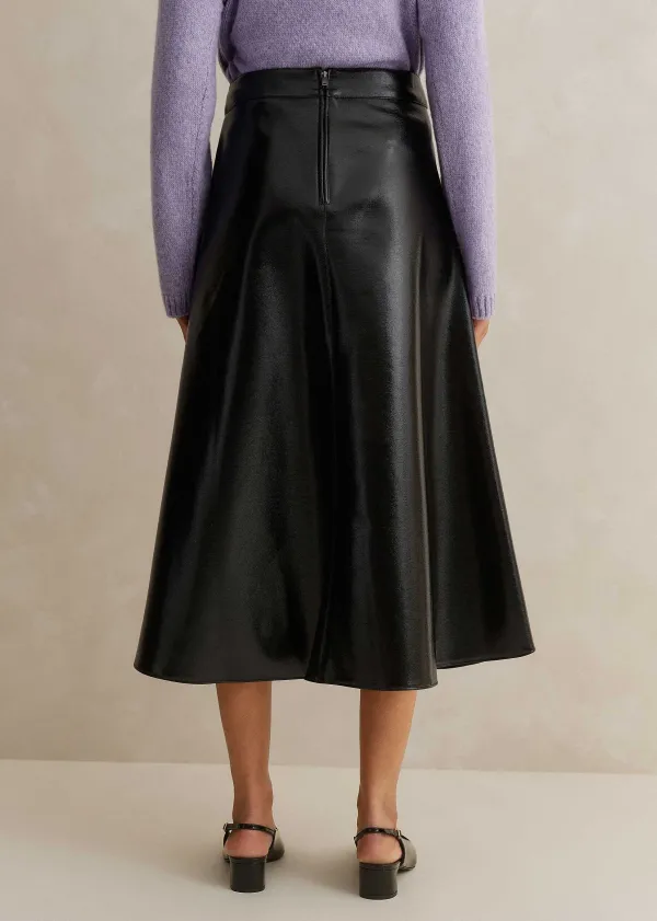 ME+EM Patent Faux-Leather Midi Skirt | Women Skirts