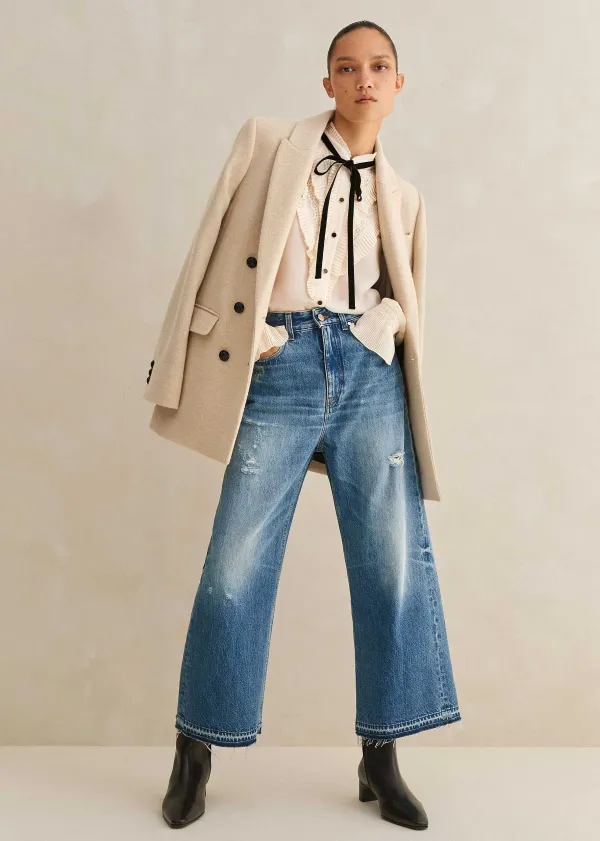 pleat_blouse__removable_velvet_tie_3.webp ME+EM Pleat Blouse + Removable Velvet Tie | Women Blouses