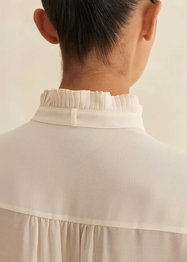 pleat_blouse__removable_velvet_tie_5.webp ME+EM Pleat Blouse + Removable Velvet Tie | Women Blouses