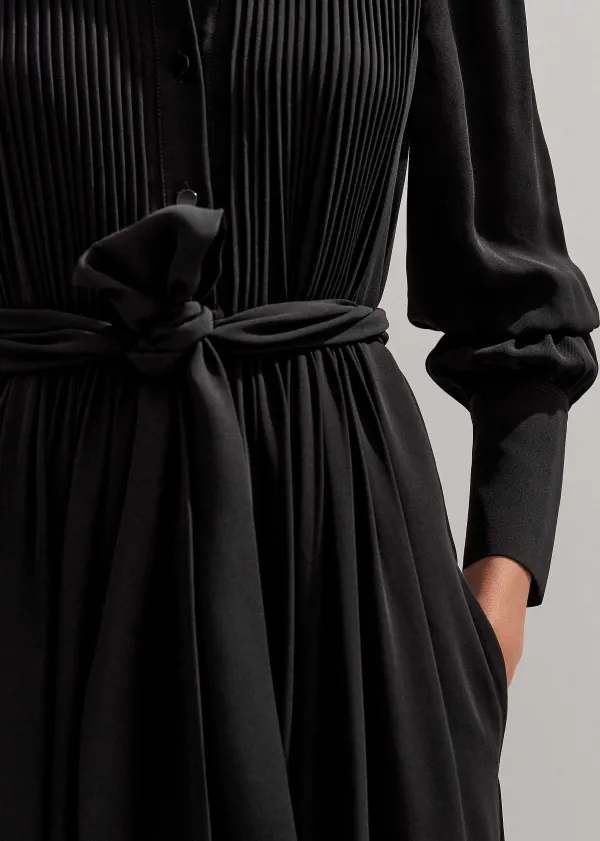 pleated_midi_shirt_dress__belt_3.webp ME+EM Pleated Midi Shirt Dress + Belt | Women Maxi Dresses