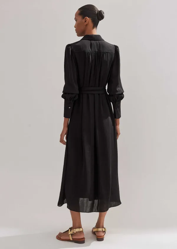 pleated_midi_shirt_dress__belt_5.webp ME+EM Pleated Midi Shirt Dress + Belt | Women Maxi Dresses