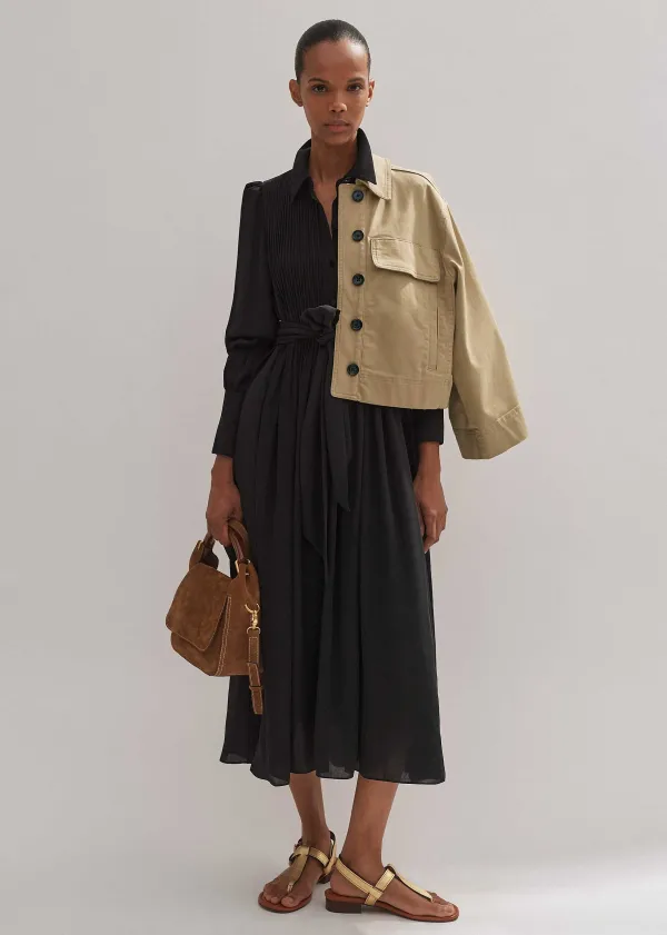 pleated_midi_shirt_dress__belt_6.webp ME+EM Pleated Midi Shirt Dress + Belt | Women Maxi Dresses