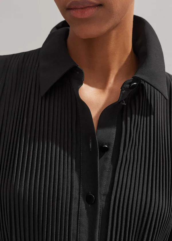 pleated_midi_shirt_dress__belt_7.webp ME+EM Pleated Midi Shirt Dress + Belt | Women Maxi Dresses