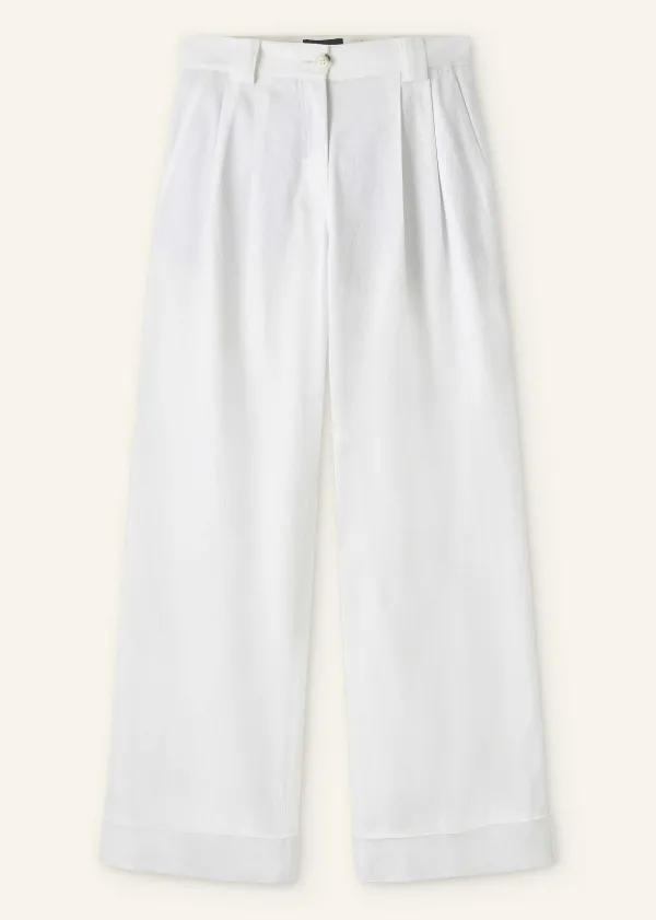 ME+EM Pleated Straight-Leg Trainer-Grazer Trouser | Women Crop Trousers