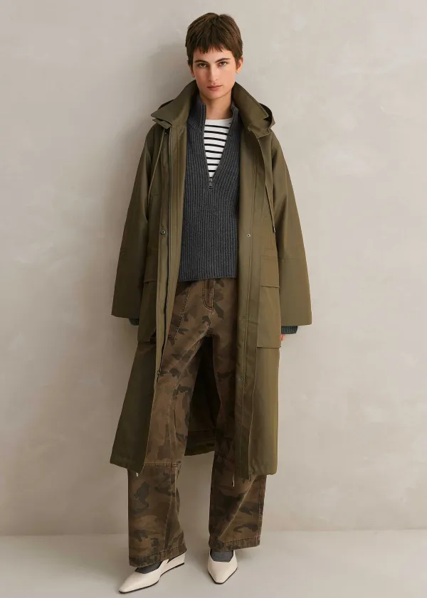 ME+EM Pocket Detail Boxy Long Sleeve Stripe Top | Women T-Shirts