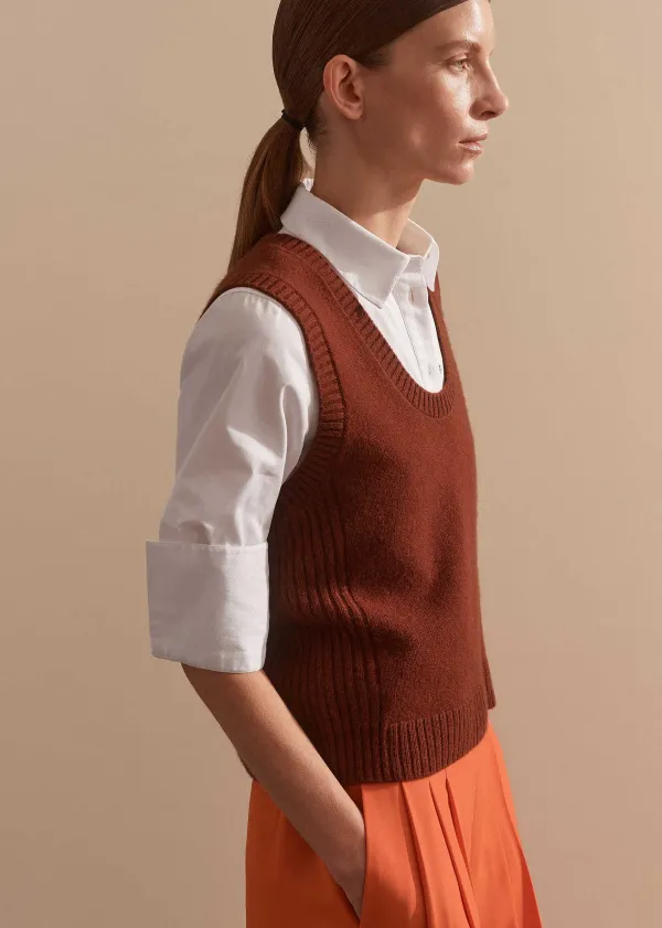 ME+EM Pure Cashmere Scoop Neck Vest | Women Vests