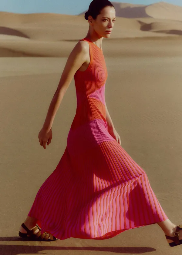 ME+EM Racer Crew Neck Rib Maxi Dress | Women Maxi Dresses