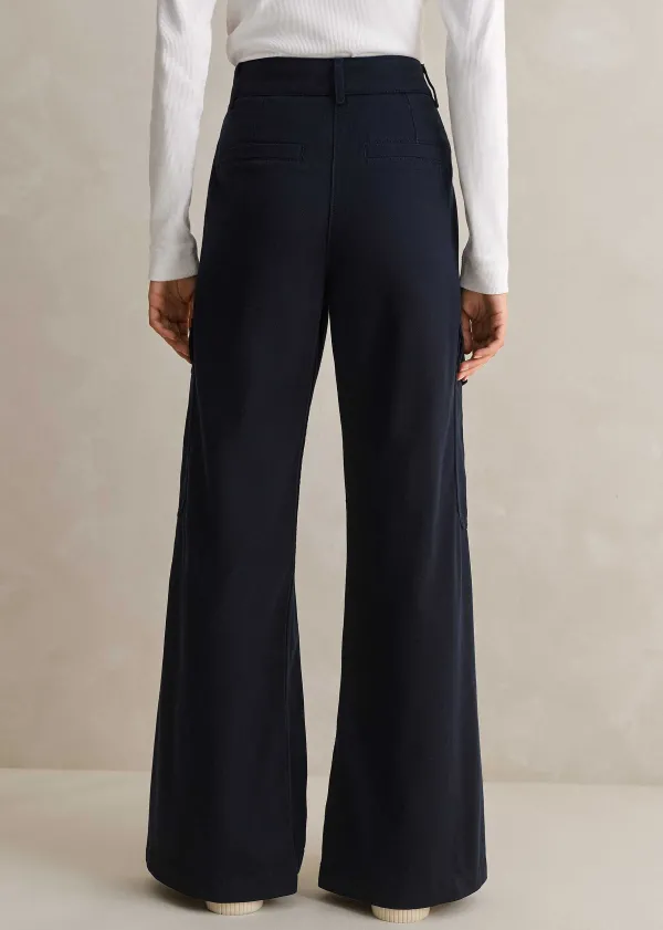 ME+EM Regular Length Cotton Flared Cargo Trouser | Women Cargo Trousers