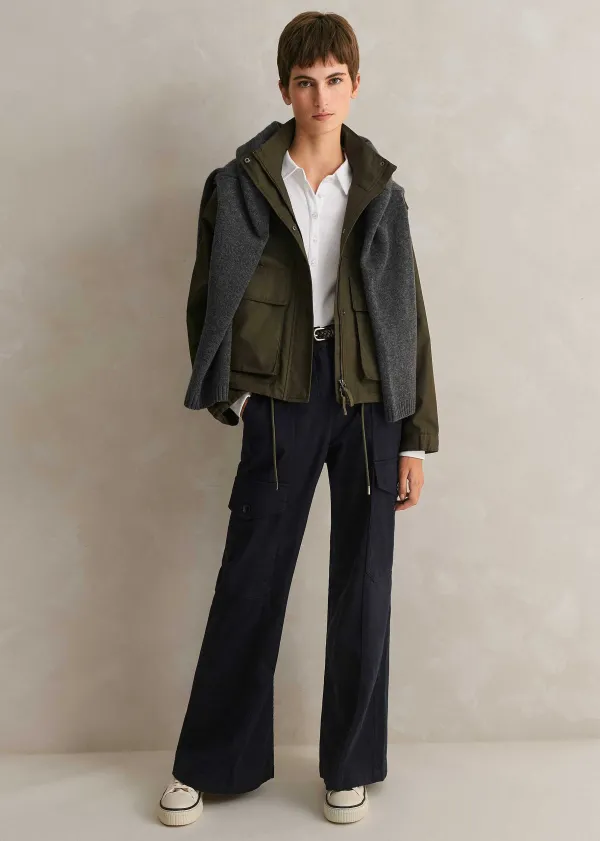 regular_length_cotton_flared_cargo_trouser_2.webp ME+EM Regular Length Cotton Flared Cargo Trouser | Women Cargo Trousers