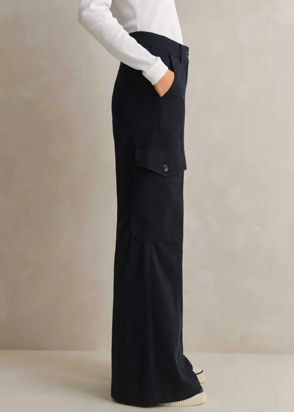 regular_length_cotton_flared_cargo_trouser_4.webp ME+EM Regular Length Cotton Flared Cargo Trouser | Women Cargo Trousers