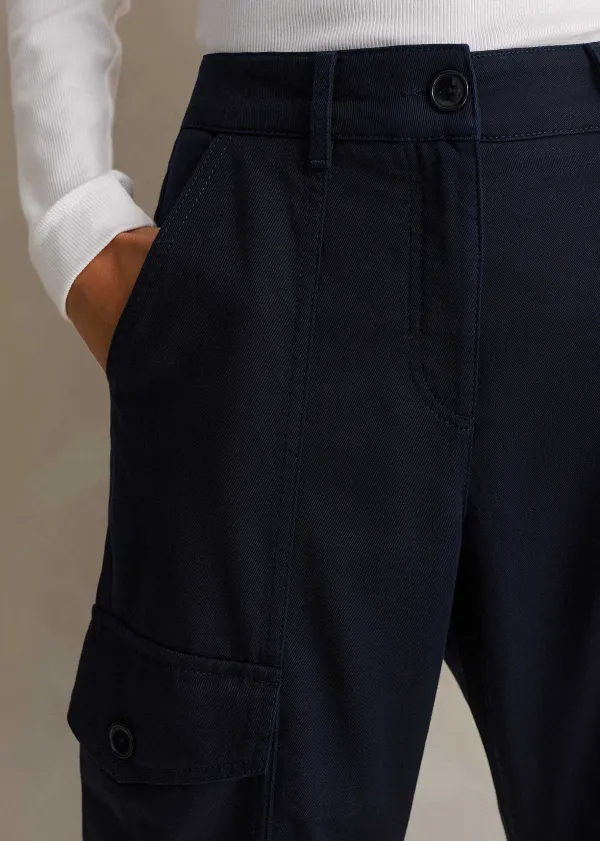 regular_length_cotton_flared_cargo_trouser_5.webp ME+EM Regular Length Cotton Flared Cargo Trouser | Women Cargo Trousers