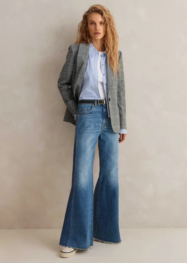 ME+EM Regular Length Split Seam Flare Jean | Women Jeans