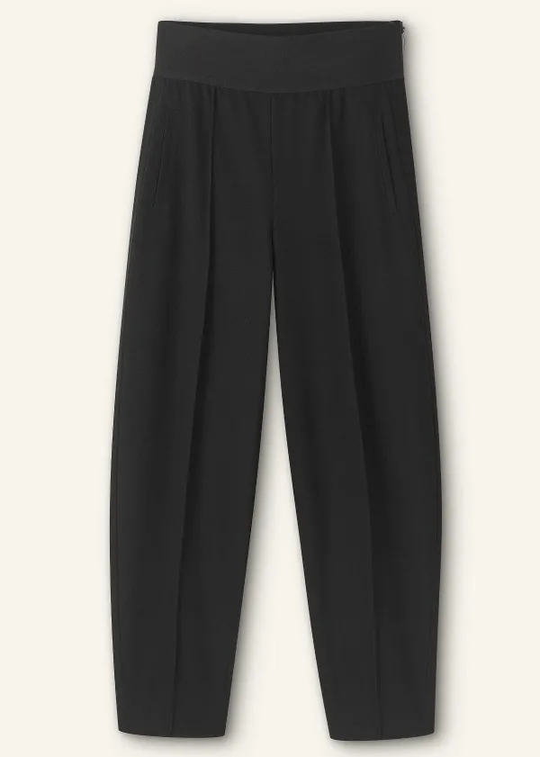 ME+EM Rib Waist Fluid Tapered Trouser | Women Tapered Trousers