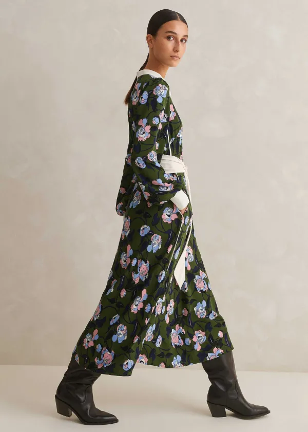 rose_print_panelled_midi_dress_2.webp ME+EM Rose Print Panelled Midi Dress | Women Midi Dresses