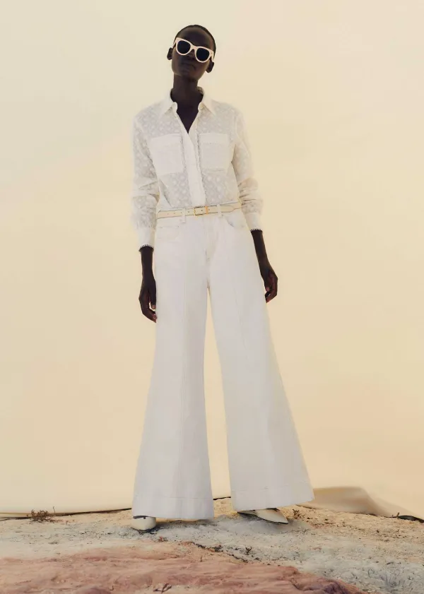 ME+EM Seam Front Wide-Leg Flare Jean | Women Wide-Leg Trousers