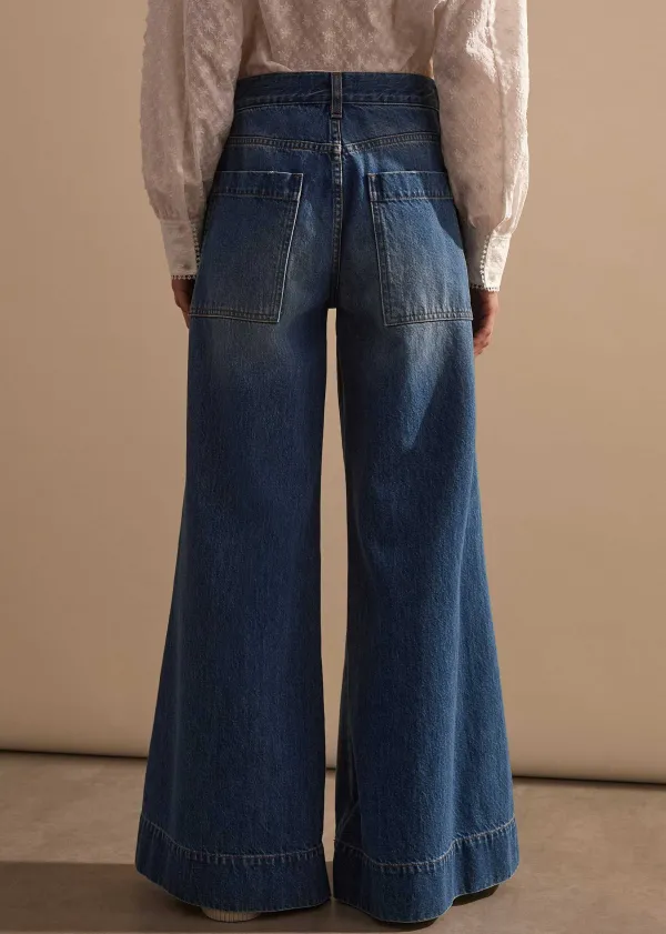 ME+EM Seam Front Wide-Leg Flare Jean | Women Jeans