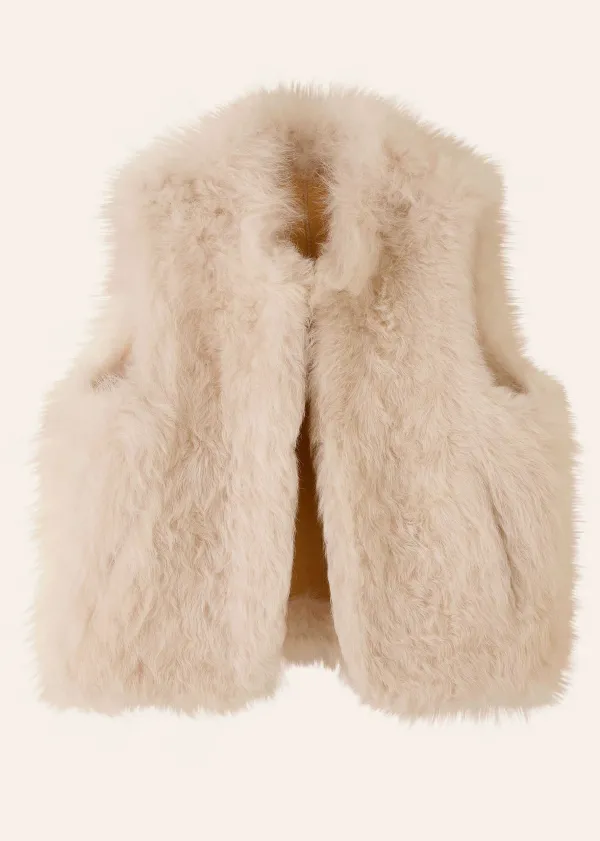 ME+EM Shearling Reversible Cropped Gilet | Women Crop Jackets