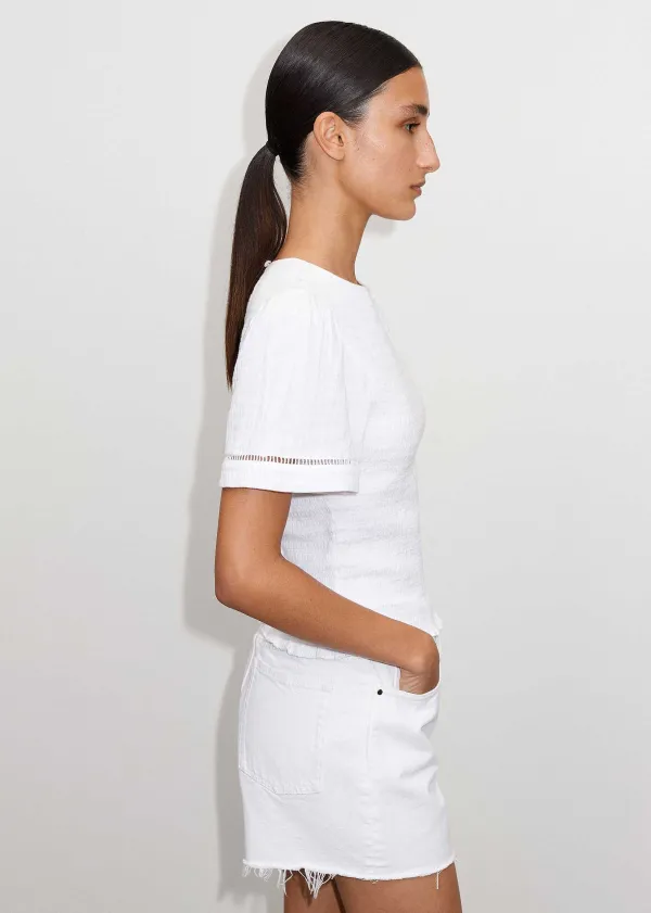 shirred_cheesecloth_tshirt_2.webp ME+EM Shirred Cheesecloth T-Shirt | Women Beach & Summer Tops