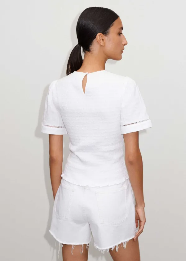 shirred_cheesecloth_tshirt_4.webp ME+EM Shirred Cheesecloth T-Shirt | Women Beach & Summer Tops