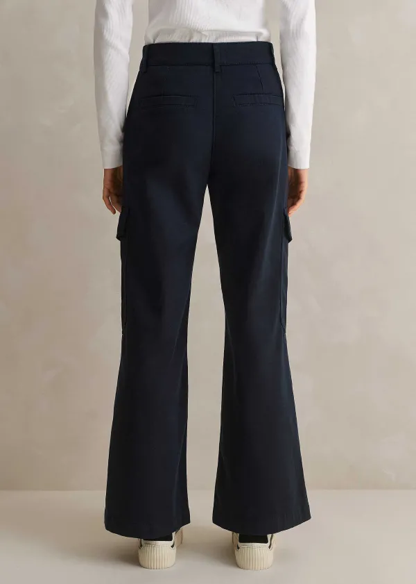 short_length_cotton_flared_cargo_trouser_3.webp ME+EM Short Length Cotton Flared Cargo Trouser | Women Cargo Trousers