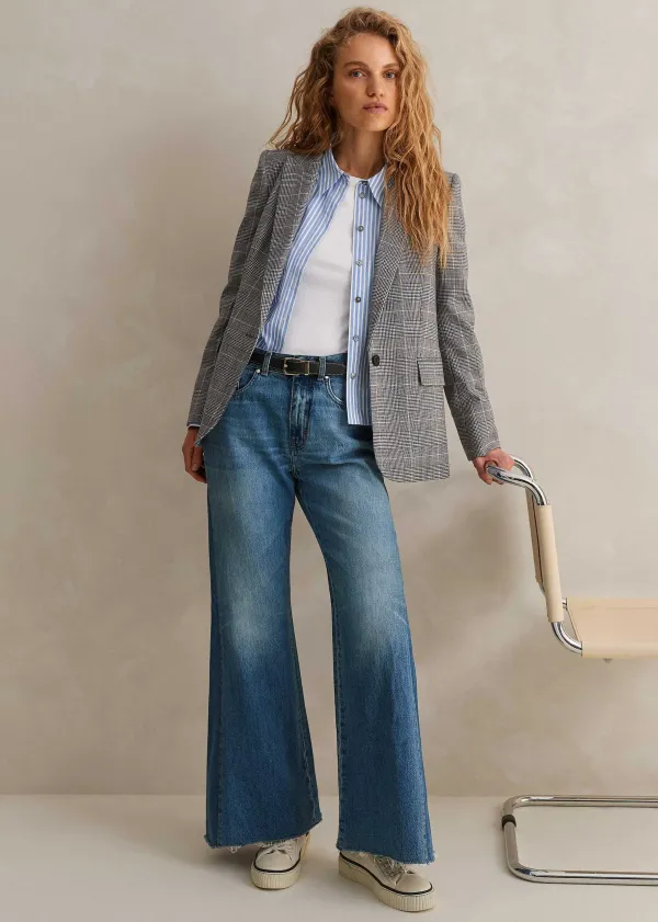 ME+EM Short Length Split Seam Flare Jean | Women Jeans