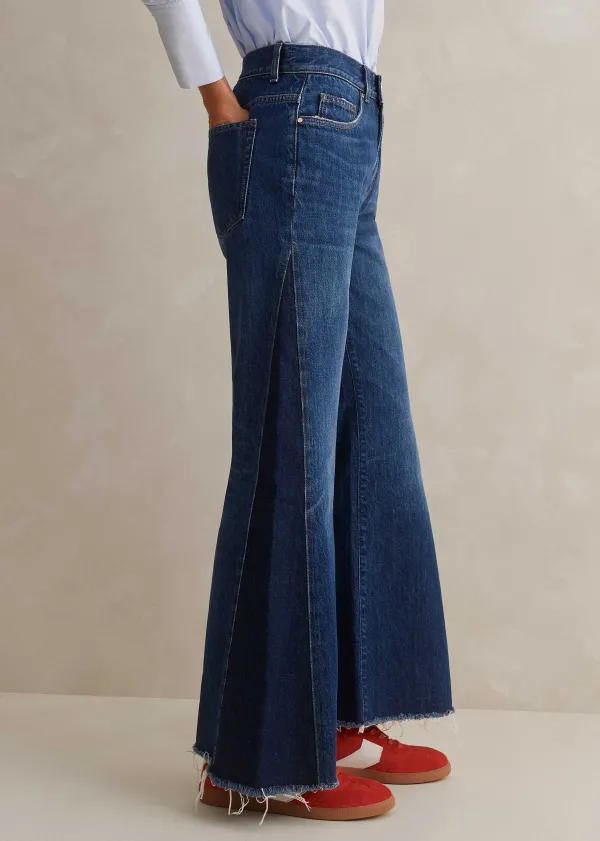 ME+EM Short Length Split Seam Flare Jean | Women Jeans