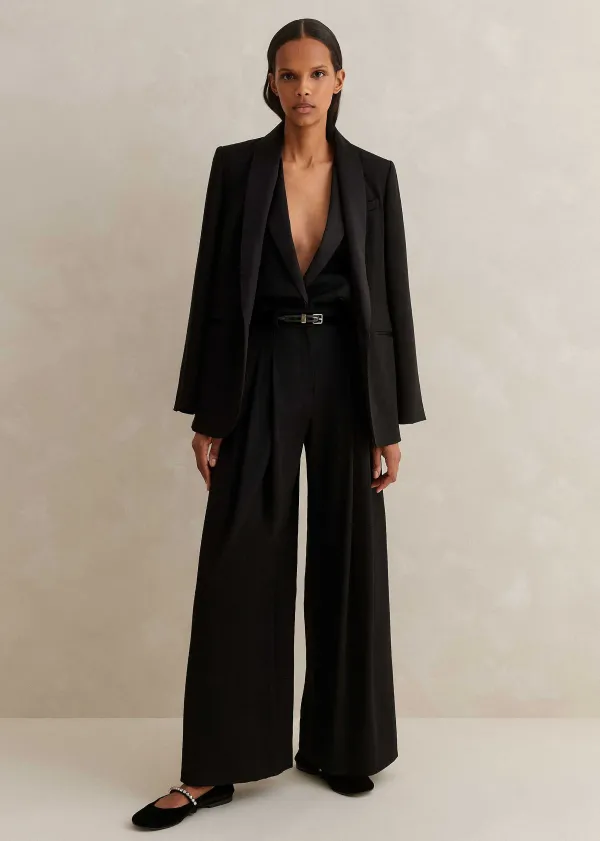 ME+EM Short-Length Wide-Leg Forever Tux Trouser | Women Wide-Leg Trousers