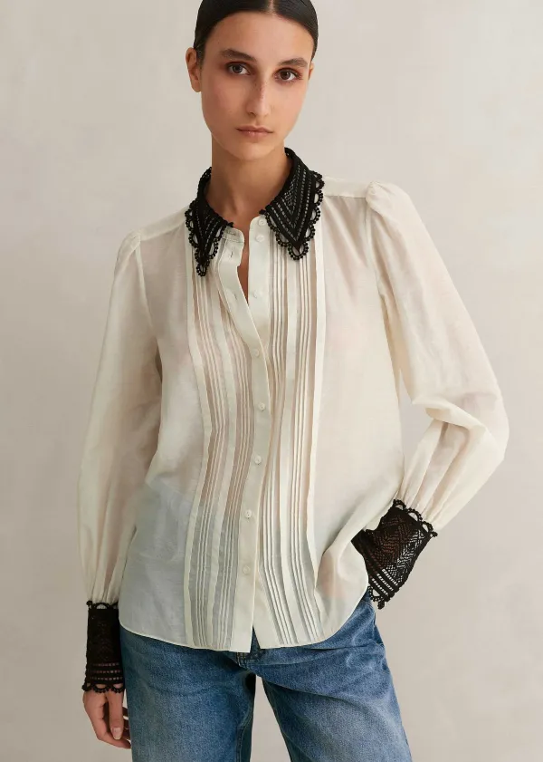 silk_cotton_embroidered_collar_blouse_3.webp ME+EM Silk Cotton Embroidered Collar Blouse | Women Blouses