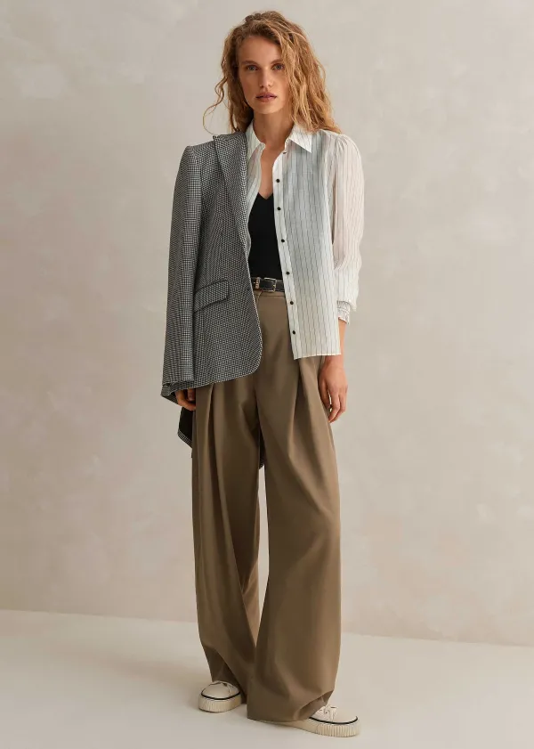 ME+EM Silk Cotton Stripe Shirt | Women Shirts