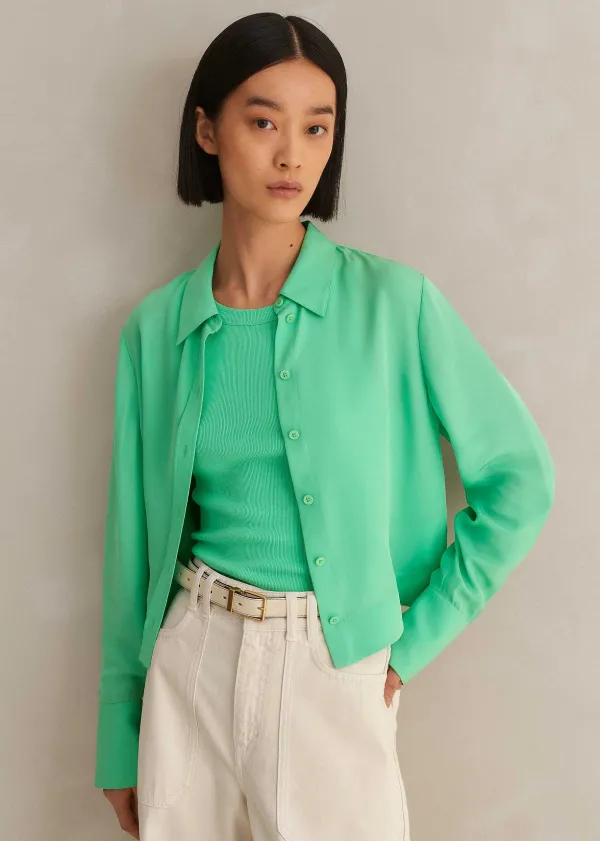 ME+EM Silk Cropped Shirt | Women Shirts