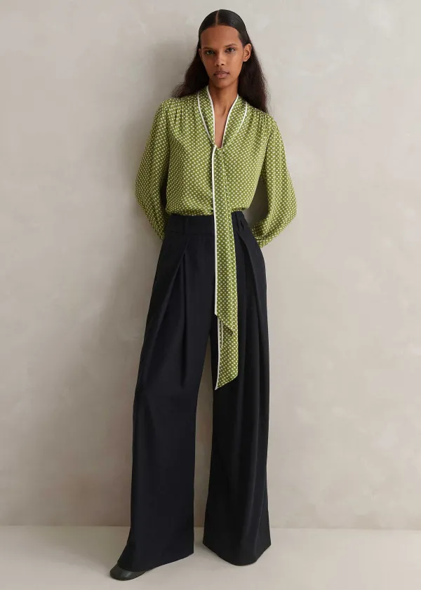 silk_daisy_flower_print_top__scarf_2.webp ME+EM Silk Daisy Flower Print Top + Scarf | Women Blouses