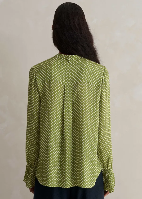 silk_daisy_flower_print_top__scarf_4.webp ME+EM Silk Daisy Flower Print Top + Scarf | Women Blouses