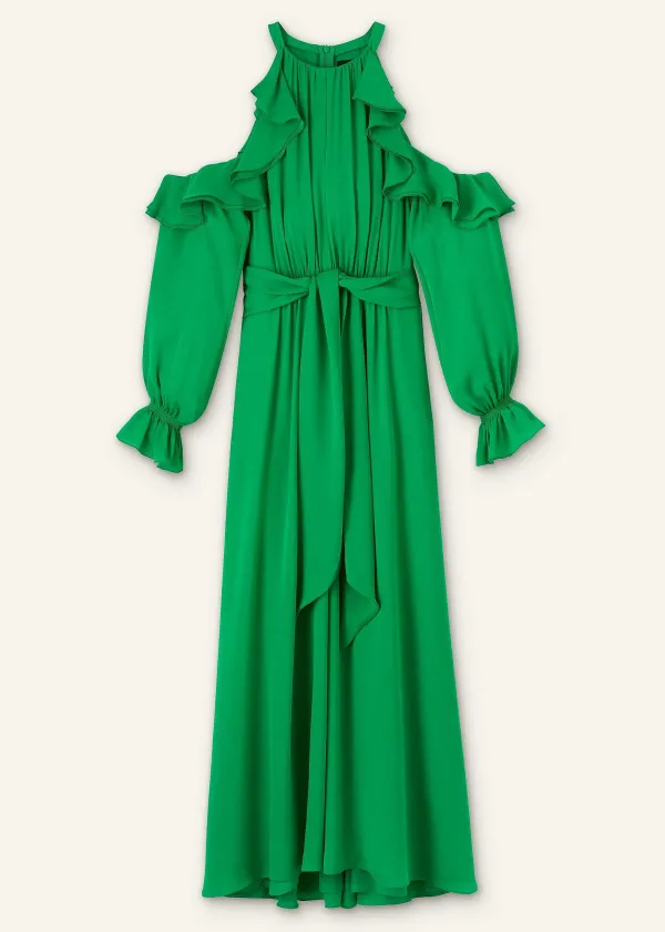 ME+EM Silk Exposed Shoulder Maxi Dress + Belt | Women Maxi Dresses