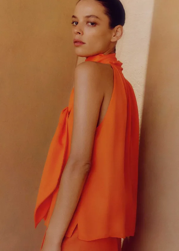 silk_pussybow_halterneck_top_5.webp ME+EM Silk Pussybow Halterneck Top | Women Vests And Camis