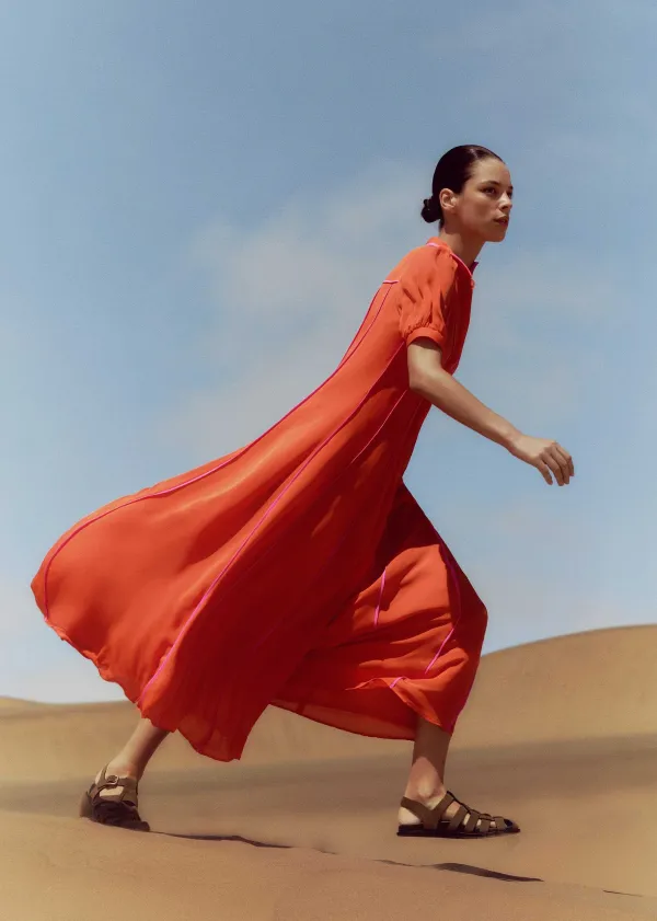 silk_short_sleeve_maxi_dress__belt_5.webp ME+EM Silk Short Sleeve Maxi Dress + Belt | Women Maxi Dresses