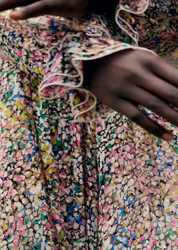 ME+EM Silk-Blend Devor Confetti Print Maxi Dress | Women Maxi Dresses