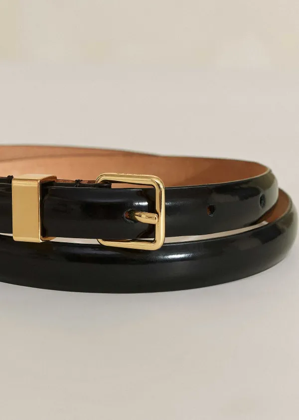 ME+EM Skinny Smooth Leather Belt | Women Belts And Jewellery