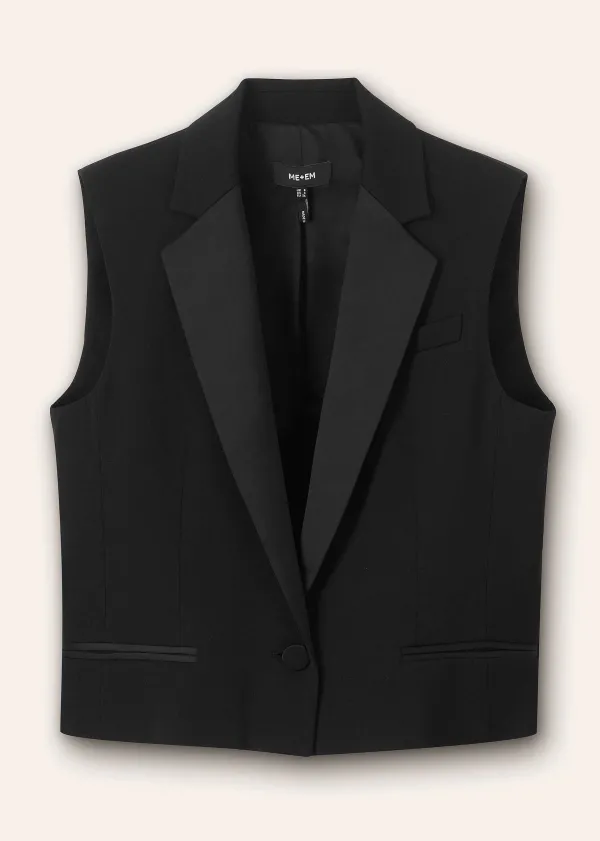 ME+EM Sleeveless Tux Jacket | Women Blazers