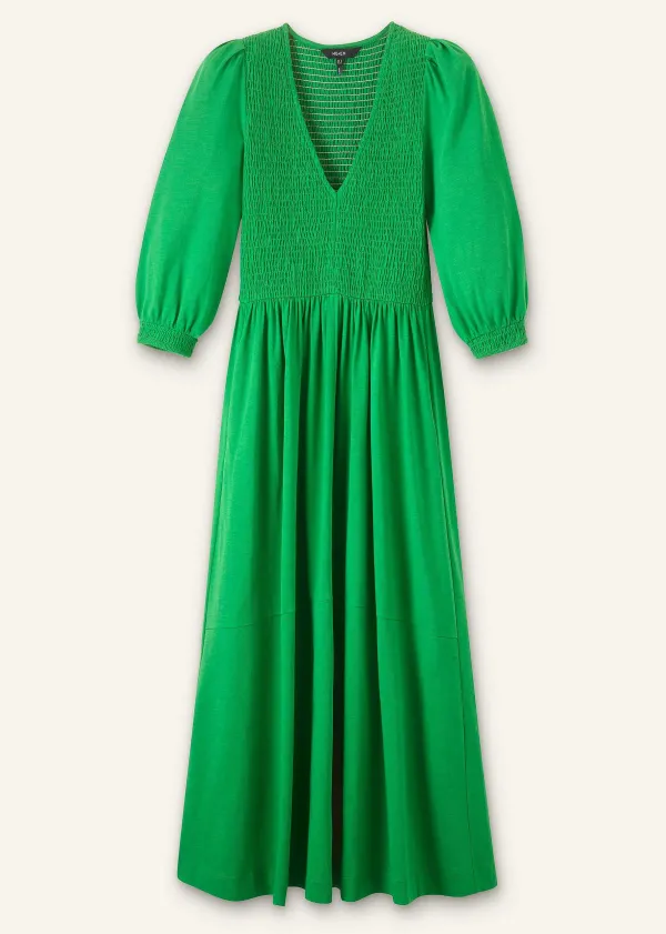 ME+EM Slub Cotton V-Neck Maxi Dress | Women Maxi Dresses