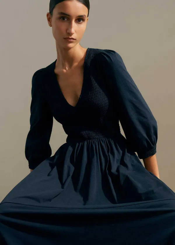 slub_cotton_vneck_maxi_dress_6.webp ME+EM Slub Cotton V-Neck Maxi Dress | Women Maxi Dresses