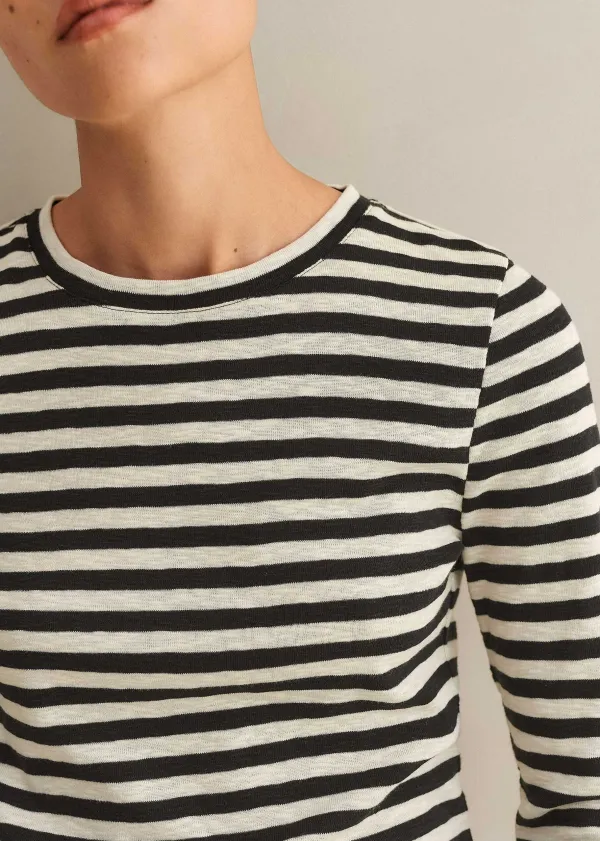 slub_jersey_crop_stripe_crew_neck_top_5.webp ME+EM Slub Jersey Crop Stripe Crew Neck Top | Women Sweatshirts & Long Sleeve Tops