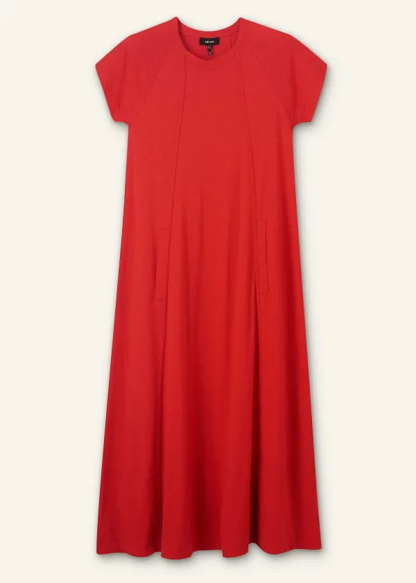 ME+EM Slub Jersey Midi Swing Dress | Women Midi Dresses