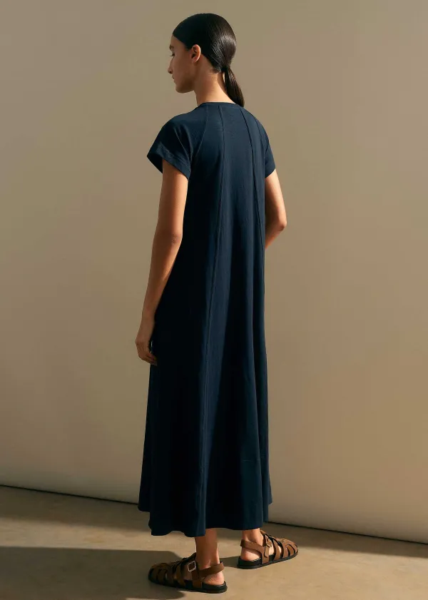 ME+EM Slub Jersey Midi Swing Dress | Women Midi Dresses