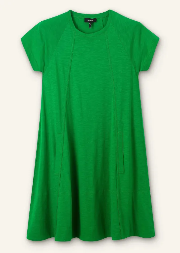 ME+EM Slub Jersey Raglan Seam Short Swing Dress | Women Short Dresses